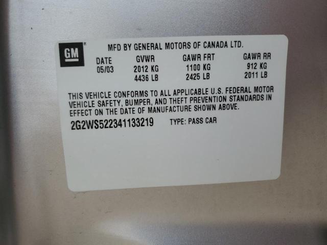 2G2WS522341133219 - 2004 PONTIAC GRAND PRIX GT2 ვერცხლისფერი ფოტო 12