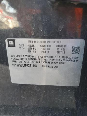 1G11F5SL1FF251048 - 2015 CHEVROLET MALIBU LTZ ნაცრისფერი ფოტო 13