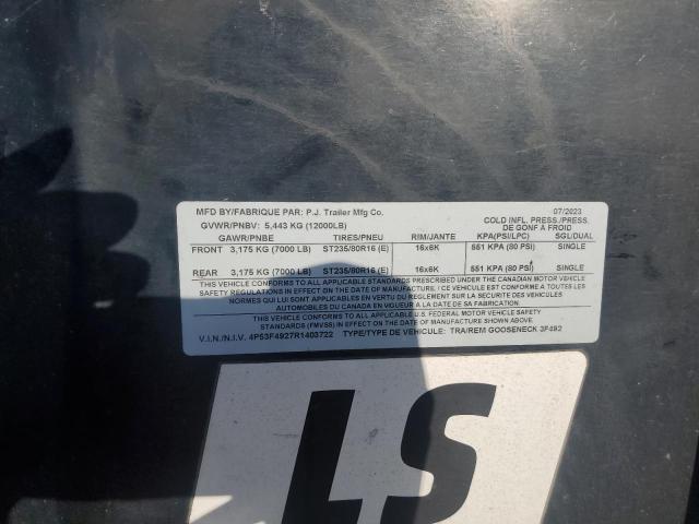 4P53F4927R1403722 - 2024 PJ TRAILER BLACK photo 10