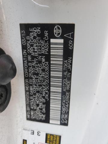 JTKJF5C72D3063834 - 2013 TOYOTA SCION TC 白色 照片 12