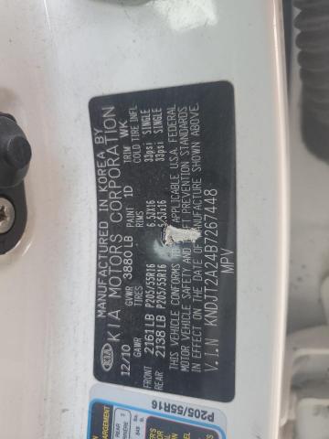 KNDJT2A24B7267448 - 2011 KIA SOUL + WHITE photo 12