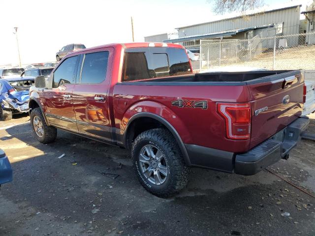 1FTEW1EG3FFA76334 - 2015 FORD F150 SUPERCREW BURGUNDY photo 2