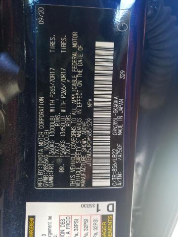 JTENU5JR0M5851529 - 2021 TOYOTA 4RUNNER SR5/SR5 PREMIUM 蓝色 照片 13