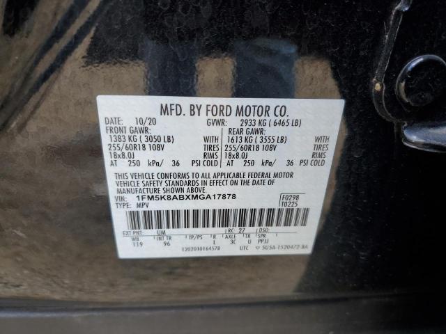 1FM5K8ABXMGA17878 - 2021 FORD EXPLORER POLICE INTERCEPTOR 黑色 照片 13