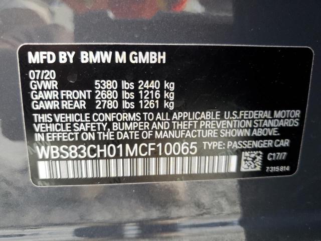 WBS83CH01MCF10065 - 2021 BMW M5 GRAY photo 12