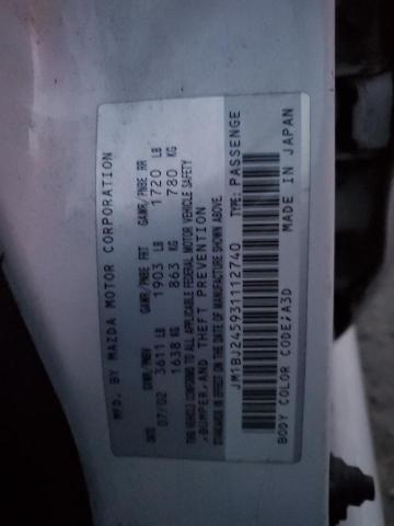 JM1BJ245931112740 - 2003 MAZDA PROTEGE PR5 白色 照片 12