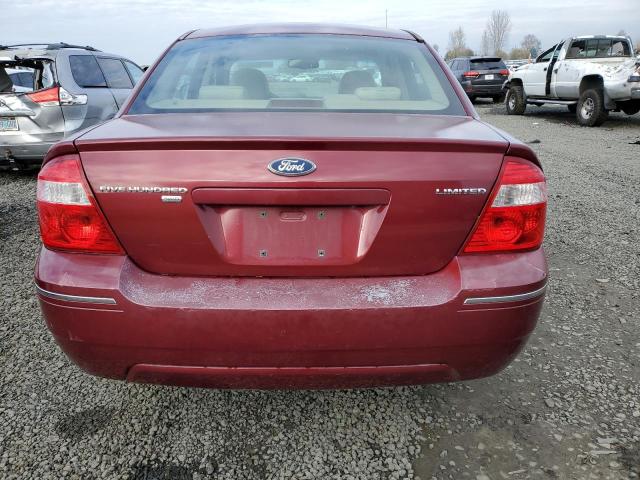 1FAHP28106G165706 - 2006 FORD FIVE HUNDR LIMITED RED photo 6