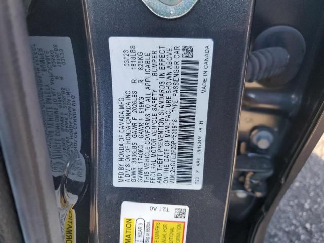 2HGFE2F25PH536918 - 2023 HONDA CIVIC LX GRAY photo 13