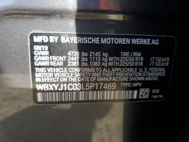 WBXYJ1C03L5P17469 - 2020 BMW X2 XDRIVE28I GRAY photo 13