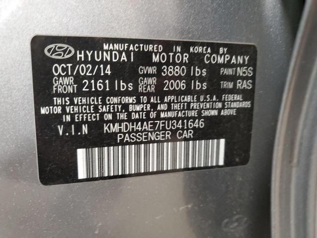 KMHDH4AE7FU341646 - 2015 HYUNDAI ELANTRA SE GRAY photo 12