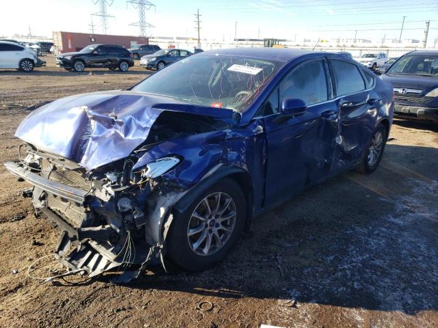 3FA6P0G74GR163808 - 2016 FORD FUSION S BLUE photo 1