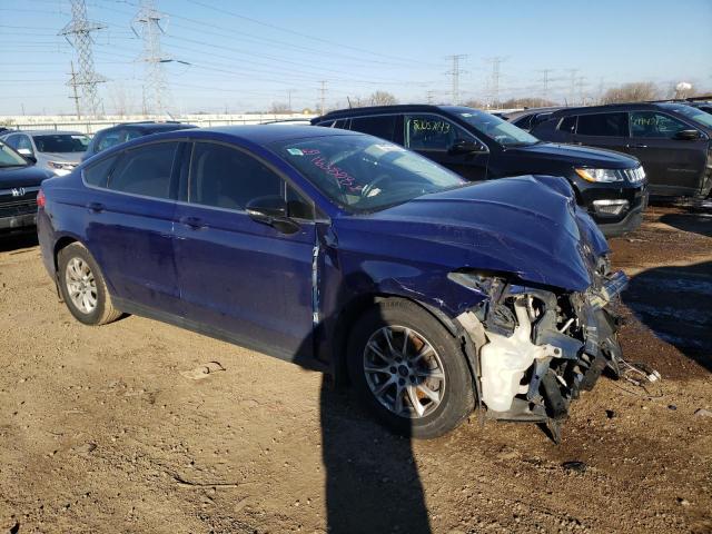 3FA6P0G74GR163808 - 2016 FORD FUSION S BLUE photo 4