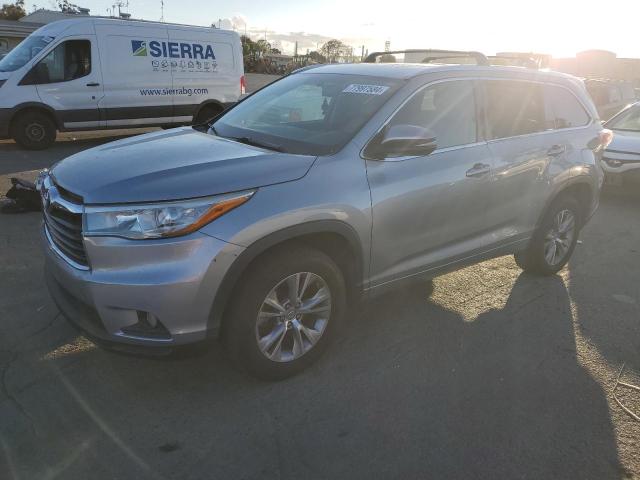 5TDKKRFH3FS074488 - 2015 TOYOTA HIGHLANDER XLE SILVER photo 1