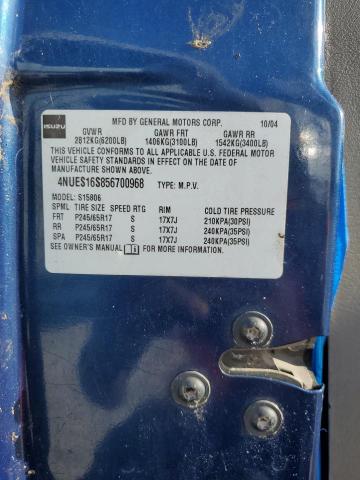 4NUES16S856700968 - 2005 ISUZU ASCENDER S Mavi foto 13