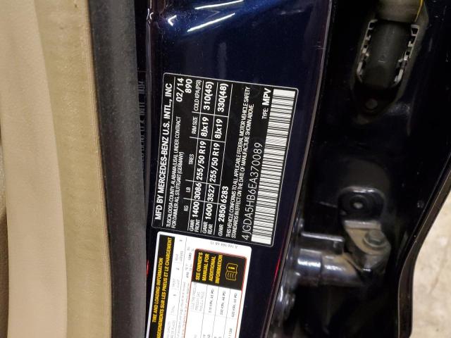 4JGDA5HB6EA370089 - 2014 MERCEDES-BENZ ML 350 4MATIC BLUE photo 12