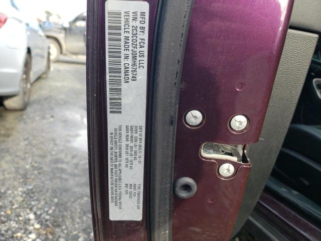 2C3CDZFJ0MH676749 - 2021 DODGE CHALLENGER R/T SCAT PACK PURPLE photo 12