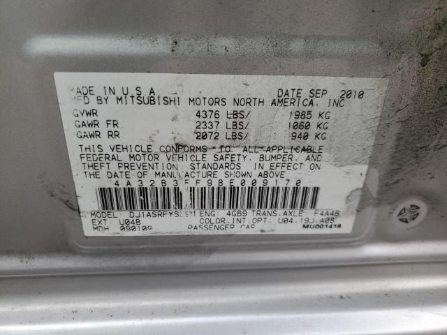 4A32B3FF9BE009170 - 2011 MITSUBISHI GALANT ES SILVER photo 12