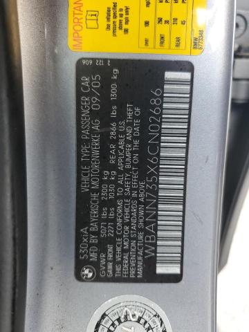 WBANN735X6CN02686 - 2006 BMW 530 XIT SILVER photo 12