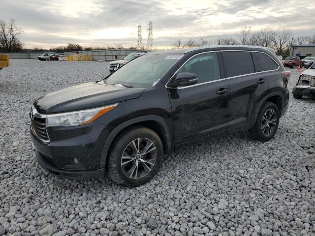 5TDKKRFH0GS127021 - 2016 TOYOTA HIGHLANDER XLE BLACK photo 1