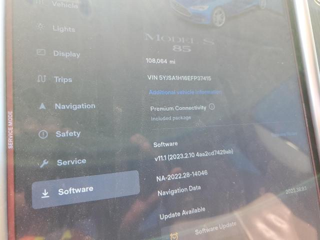 5YJSA1H16EFP37415 - 2014 TESLA MODEL S BLUE photo 9