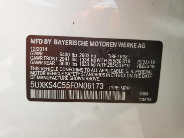 5UXKS4C55F0N06173 - 2015 BMW X5 XDRIVE35D WHITE photo 13