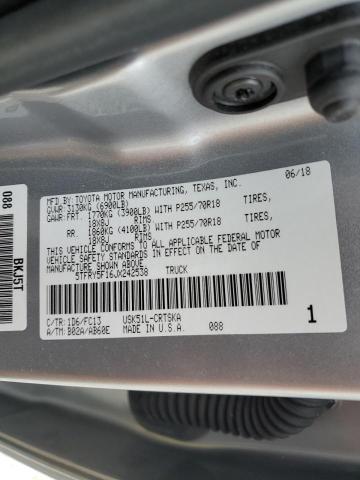 5TFRY5F16JX242538 - 2018 TOYOTA TUNDRA DOUBLE CAB SR/SR5 SILVER photo 12