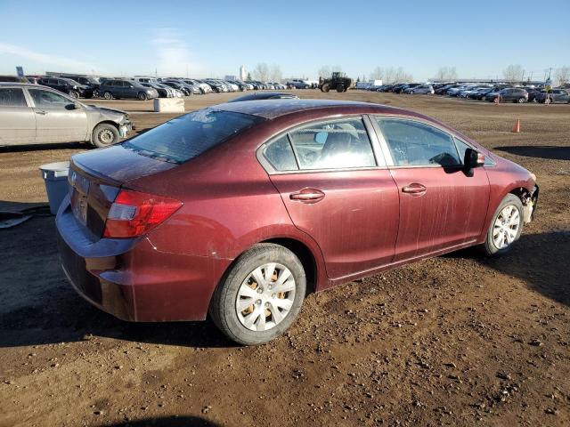 2HGFB2F40CH046651 - 2012 HONDA CIVIC LX RED photo 3