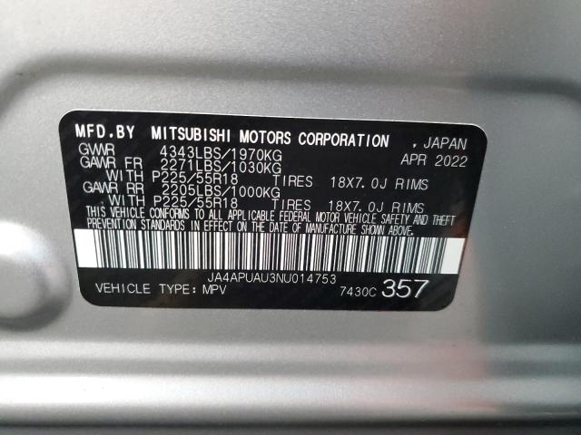 JA4APUAU3NU014753 - 2022 MITSUBISHI OUTLANDER ES فضي صورة 14