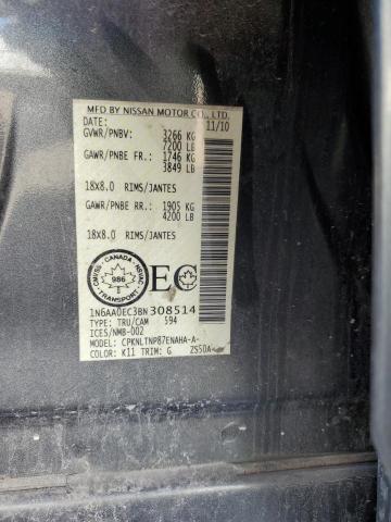 1N6AA0EC3BN308514 - 2011 NISSAN TITAN S GRAY photo 12