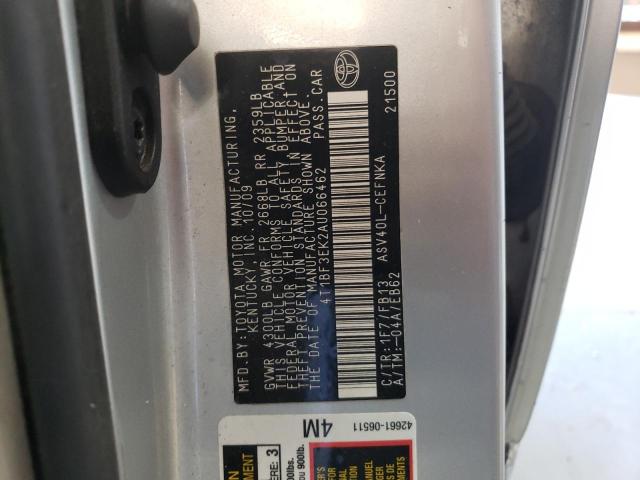 4T1BF3EK2AU66462 - 2010 TOYOTA CAMRY BASE SILVER photo 13