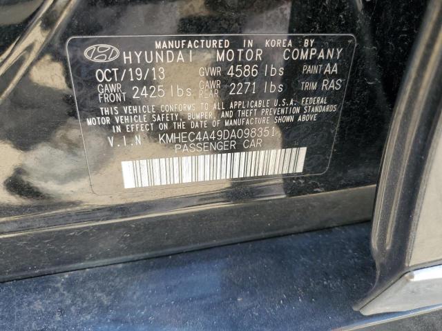 KMHEC4A49DA098351 - 2013 HYUNDAI SONATA HYBRID BLACK photo 13