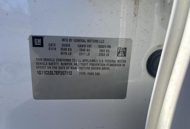 1G11C5SL7EF207112 - 2014 CHEVROLET MALIBU 1LT 白色 照片 10