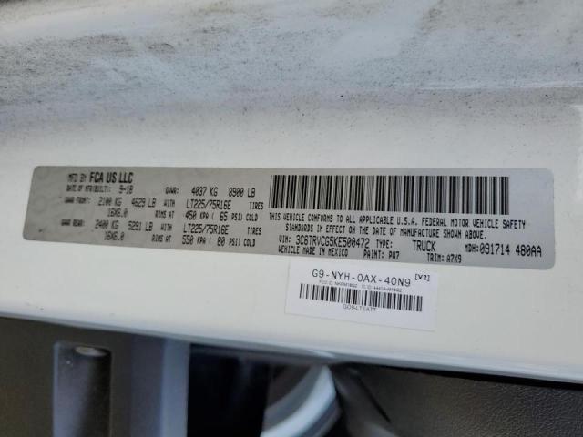 3C6TRVCG5KE500472 - 2019 RAM PROMASTER 2500 HIGH WHITE photo 12