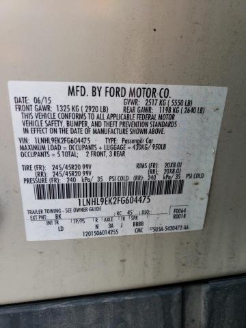 1LNHL9EK2FG604475 - 2015 LINCOLN MKS TAN photo 13