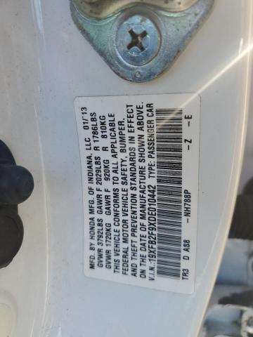 19XFB2F9XDE010442 - 2013 HONDA CIVIC EXL თეთრი ფოტო 12