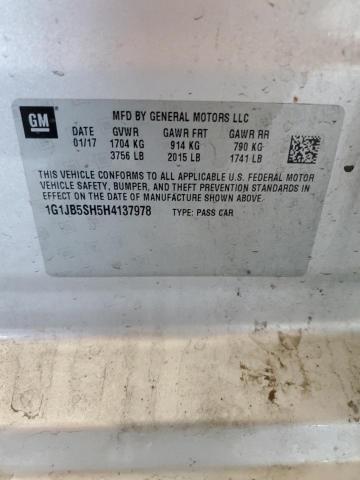 1G1JB5SH5H4137978 - 2017 CHEVROLET SONIC LS 银色 照片 13