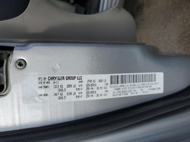 2C4RC1BG8CR116295 - 2012 CHRYSLER TOWN & COU TOURING SILVER photo 13