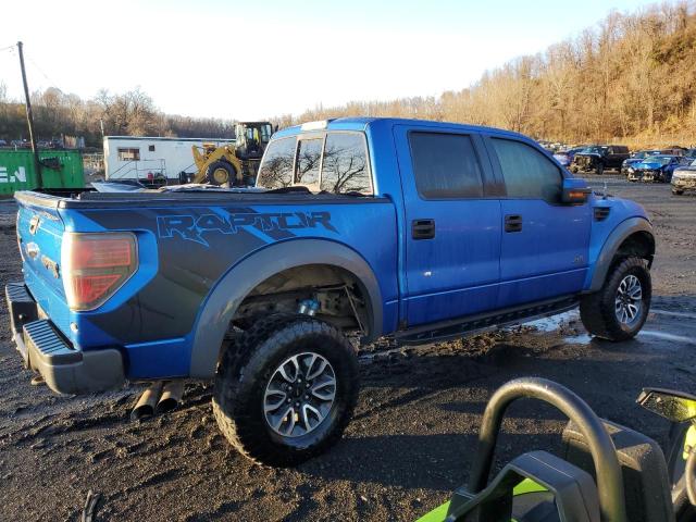 1FTFW1R61EFC23660 - 2014 FORD F150 SVT RAPTOR BLUE photo 3