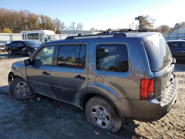 5FNYF3H21DB007426 - 2013 HONDA PILOT LX GRAY photo 2