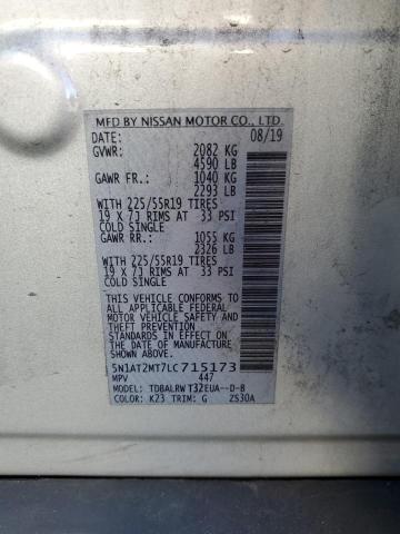 5N1AT2MT7LC715173 - 2020 NISSAN ROGUE S SILVER photo 13