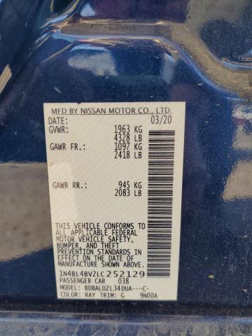 1N4BL4BV2LC252129 - 2020 NISSAN ALTIMA S BLUE photo 12