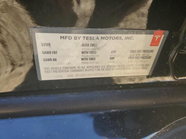 5YJSA1AG7DFP04727 - 2013 TESLA MODEL S შავი ფოტო 12