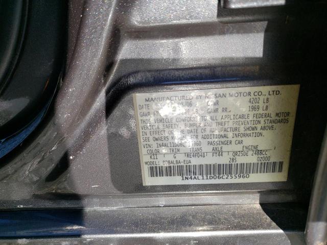 1N4AL11D06C255960 - 2006 NISSAN ALTIMA S GRAY photo 12