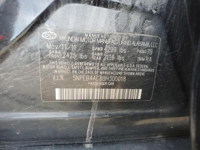 5NPEB4AC8BH300018 - 2011 HYUNDAI SONATA GLS GRAY photo 12