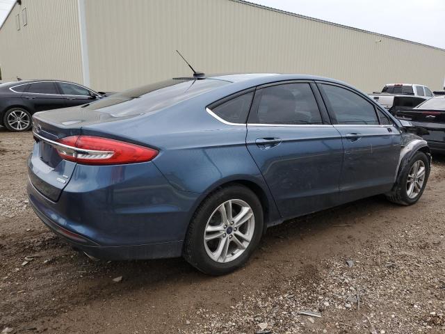 3FA6P0HD7JR161126 - 2018 FORD FUSION SE BLUE photo 3