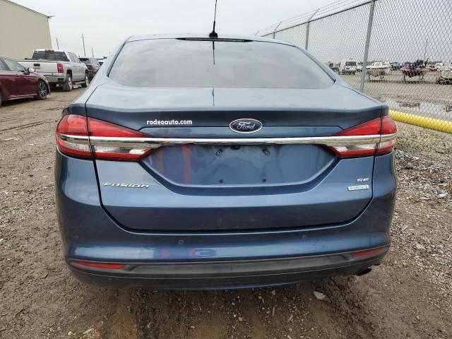 3FA6P0HD7JR161126 - 2018 FORD FUSION SE BLUE photo 6