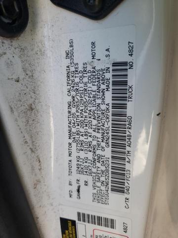 5TEUU42N65Z085231 - 2005 TOYOTA TACOMA ACCESS CAB Ақ фото 12