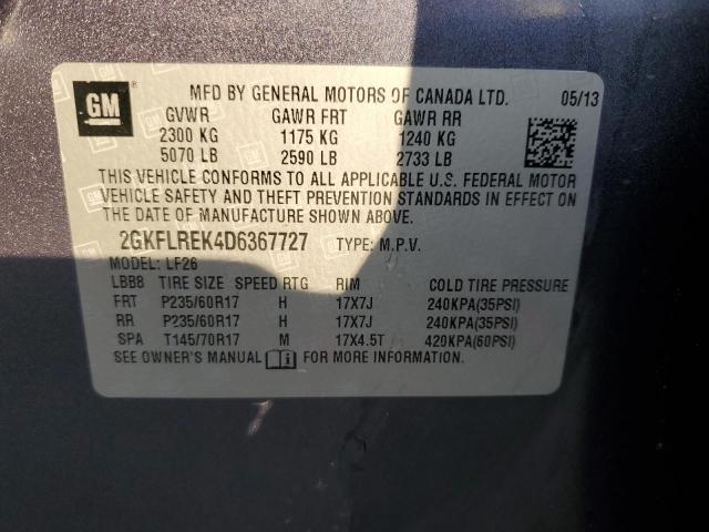 2GKFLREK4D6367727 - 2013 GMC TERRAIN SLE CHARCOAL photo 12