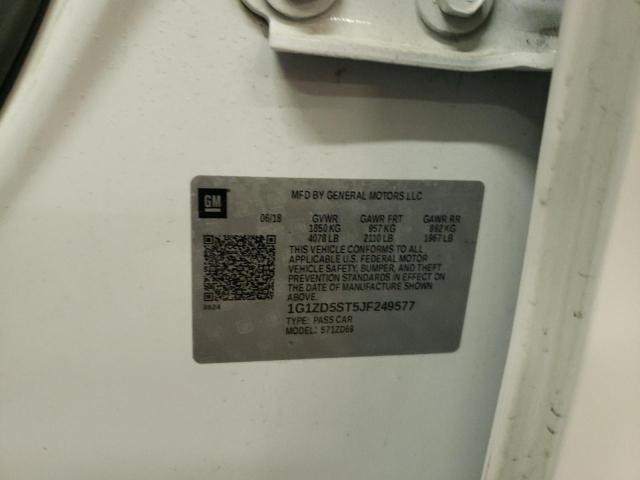 1G1ZD5ST5JF249577 - 2018 CHEVROLET MALIBU LT თეთრი ფოტო 12