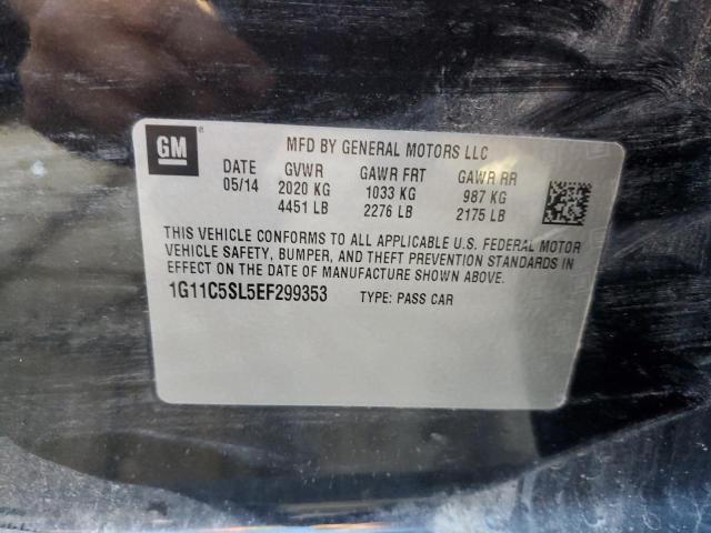 1G11C5SL5EF299353 - 2014 CHEVROLET MALIBU 1LT 黑色 照片 12